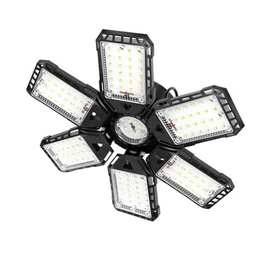 Aoretic LED Garage Lights 1 Pack 180W 18000LM 6500K Led Shop Light with 61 Deformable Panels Basement Barn Light Garages Ceiling Lights E26E27 for Garage Warehouse Shop