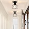 FadimiKoo 2Pack Farmhouse Semi Flush Mount Ceiling Light Black Hallway Light Fixtures Ceiling Mount Small Metal Cage Indoor Ceiling Lamp for Kitchen Porch Bedroom LED Bulbs Included