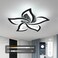 Goeco Modern Flower Flush Mount Ceiling Light with Remote Control Dimmable Black 5Petals 3000K6500K LED for Living Room Kitchen Dining Room Bedroom