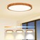 CAMCLIM Light Fixtures Ceiling Mount 12 Inch 24W Wood Grain LED Ceiling Light 3000K4000K6000K Selectable Flat Low Profile Round Ceiling Lights for Bedroom Laundry Closet Hallway Walnut