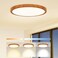CAMCLIM Light Fixtures Ceiling Mount 12 Inch 24W Wood Grain LED Ceiling Light 3000K4000K6000K Selectable Flat Low Profile Round Ceiling Lights for Bedroom Laundry Closet Hallway Walnut