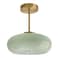 Qufute Milk Ceiling Light mid Century Modern Ceiling Light fixtures with Milk Green Glass Shade Gold Semi Flush Mount Ceiling Light Vintage Glass Ceiling Lamp Hallway Dining Room Kitchen