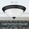Designers Fountain Flush Mount Ceiling Light 2Pack 13 Inch Frosted Glass Lighting Fixture for Kitchen Bedroom Bathroom and Hallway LED Bulbs Not Included Matte Black