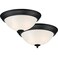 Designers Fountain Flush Mount Ceiling Light 2Pack 13 Inch Frosted Glass Lighting Fixture for Kitchen Bedroom Bathroom and Hallway LED Bulbs Not Included Matte Black
