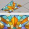 FALE QTUOM 2 Pcs Stained GlassFluorescent Light Cover for Classroom Magnetic Fluorescent Light Covers for Office Classroom Home Drop Ceiling 4 X 2 Feet