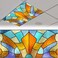 FALE QTUOM 2 Pcs Stained GlassFluorescent Light Cover for Classroom Magnetic Fluorescent Light Covers for Office Classroom Home Drop Ceiling 4 X 2 Feet