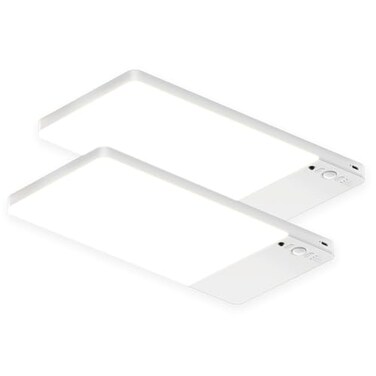 FULEN 2 Pack Rechargeable Motion Sensor Ceiling Light Upgraded Cordless Closet Light with 12000mAh Battery LED Shower Light for BathroomPantryPorchGarage3000K4500K6000K Remote Control