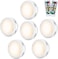 Bawoo LED Puck Lights 6 Pack Remote Control Warm White Brightness Dimmable Battery Powered Touch Closet Cupboard Kitchen Wardrobe Lights