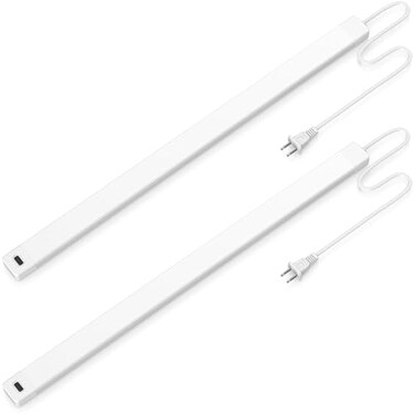 MYPLUS 2pcs Hand Wave Under Cabinet Lights 16 Under Counter Lighting with Dimmable and 4000K Natural WhitePlug and PlayLED Lights for Kitchen Cabinet Cupboard Closet Desk