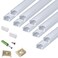 THMOOTHER LED Strip U Channel Diffuser 10Pack 656FT17X75MM Surface Mounted Tape Light Aluminum Track with Milky Cover CabinetStairsCounterWall Flush Installed Low Profile
