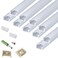 THMOOTHER LED Strip U Channel Diffuser 10Pack 656FT17X75MM Surface Mounted Tape Light Aluminum Track with Milky Cover CabinetStairsCounterWall Flush Installed Low Profile