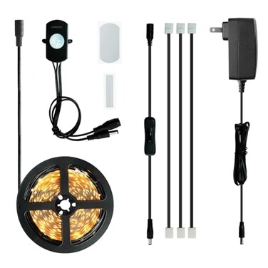 Sensky 197ft6m Motion Activated LED Strip Light Kit Flexible LED Strip Motion Sensor for Bedroom Gun Safe Under Cabinet Under Bed Pantry Kitchen Stairway ClosetWarm WhiteUpgraded Version