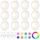 Yiliaw 12 Pack LED Puck Lights Remote Control 16 Color Changeable Under Cabinet Lights Battery Operated Lights Night Light with Dimmer Timmer for Closet Bedroom Kitchen White