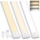 DEALGADGETS Under Cabinet Lights Motion Sensor 3 Color Temperatures LED Closet Light USBC Rechargeable Under Counter Lights Night Light for Kitchen Wardrobe Silver 3 Color 807 Inch 3 Pack