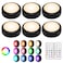 Alivation Puck Lights with Remote Control LED Under Cabinet Lighting Wireless LED Light Battery Operated Tap Battery Powered Stick on Push Lights for Closet Kitchen Wall Counter Black