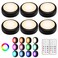Alivation Puck Lights with Remote Control LED Under Cabinet Lighting Wireless LED Light Battery Operated Tap Battery Powered Stick on Push Lights for Closet Kitchen Wall Counter Black