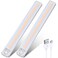 goodland Under Cabinet Lights Rechargeable Under Counter Lights for Kitchen 188 LED Closet Light Motion Sensor Light Indoor Dimmable Magnetic Under Cabinet Lighting 2Pack