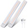 goodland Under Cabinet Lights Rechargeable Under Counter Lights for Kitchen 188 LED Closet Light Motion Sensor Light Indoor Dimmable Magnetic Under Cabinet Lighting 2Pack