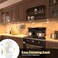 WOBANE Dimmable LED Puck Lights Under Cabinet Lighting with Switch Plug in Under Counter Lighting for Shelf Closet Cupboard Bookcase Display Super Bright 2700K Warm White 4 Pack