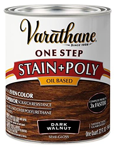 Varathane 225250H OilBased One Step Stain Poly Quart Dark Walnut