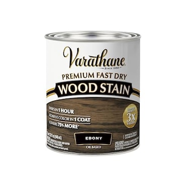 Varathane Premium Fast Dry Wood Stain 1 Hour Dry Time 1 Coat Color Interior Wood Stain Furniture Cabinets Doors Trim Quart Ebony