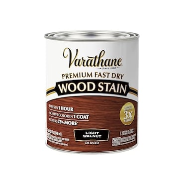 Varathane Premium Fast Dry Wood Stain 1 Hour Dry Time 1 Coat Color Interior Wood Stain Furniture Cabinets Doors Trim Quart Light Walnut