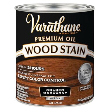 Varathane 211718H Premium Wood Stain Quart Golden Mahogany