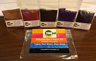 Transol Wood Dye Powdered Solvent 5 Color Kit Wood Stain Kit 50 Grams