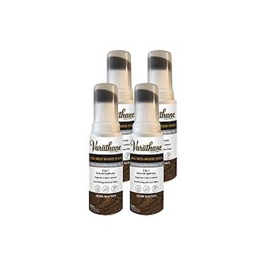 Varathane 3680294PK Less Mess Wood Stain and Applicator 4 oz Dark Walnut 4 Pack