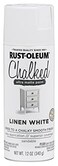 Rust-Oleum RustOleum Linen White Chalked AllinOne Ultra Matte Spray Paint One Coat Coverage No Primer Sanding Or Topcoat Needed Easy Spray Application Made in USA 12 OZ
