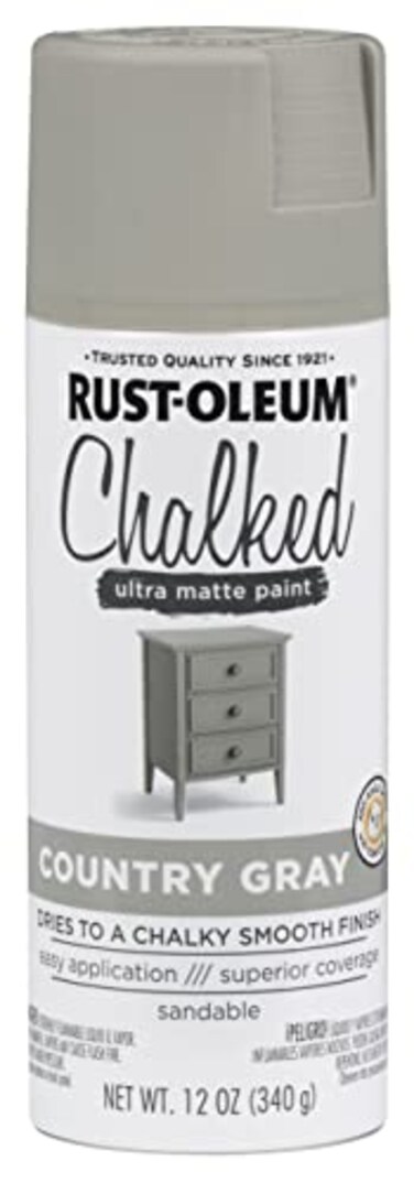 Rust-Oleum RustOleum Country Gray Chalked AllinOne Ultra Matte Spray Paint One Coat Coverage No Primer Sanding Or Topcoat Needed Easy Spray Application Made in USA 12 OZ