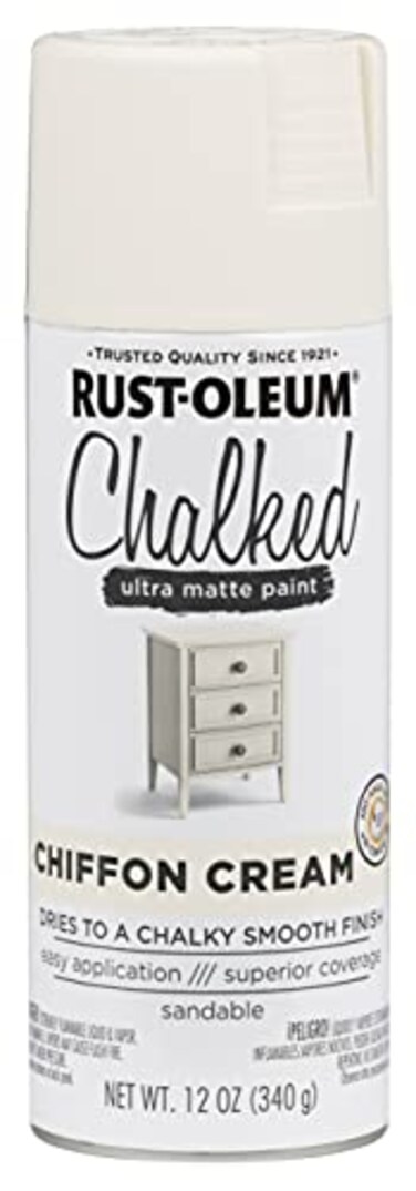 Rust-Oleum RustOleum Chiffon Cream Chalked AllinOne Ultra Matte Spray Paint One Coat Coverage No Primer Sanding Or Topcoat Needed Easy Spray Application Made in USA 12 OZ