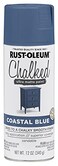 Rust-Oleum RustOleum Coastal Blue Chalked AllinOne Ultra Matte Spray Paint One Coat Coverage No Primer Sanding Or Topcoat Needed Easy Spray Application Made in USA 12 OZ