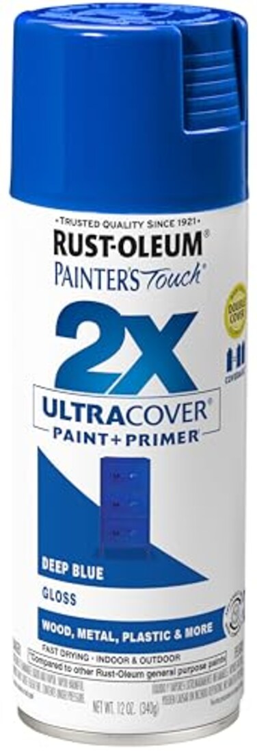 Rust-Oleum RustOleum 249114 Painters Touch 2X Ultra Cover Spray Paint 12 oz Gloss Deep Blue
