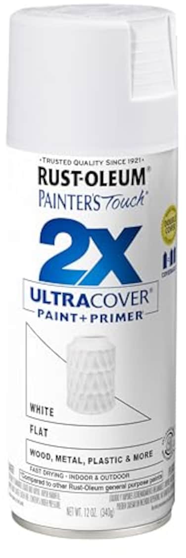 Rust-Oleum RustOleum 249126 Painters Touch 2X Ultra Cover Spray Paint 12 oz Flat White