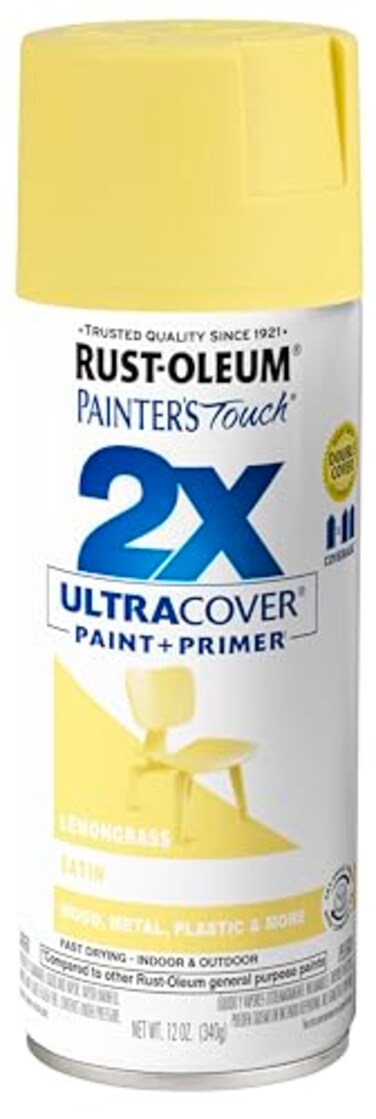 Rust-Oleum RustOleum 263148 Painters Touch 2X Ultra Cover Spray Paint 12 oz Satin Lemon Grass