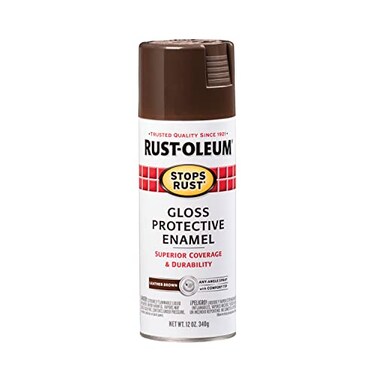 Rust-Oleum RustOleum 7775830 Stops Rust Spray Paint 12 oz Gloss Leather Brown