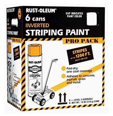 Rust-Oleum RustOleum P25938496PK Professional Inverted Striping Spray Paint 18 oz White 6 Pack