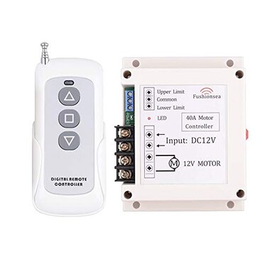 fushionsea DC 12V 40A Motor Remote Control Switch 2CH Motor Forward and Reverse Wireless Switch 433Mhz Remote Control Relay Use for Car Motor Electric Curtain Water Pump and More
