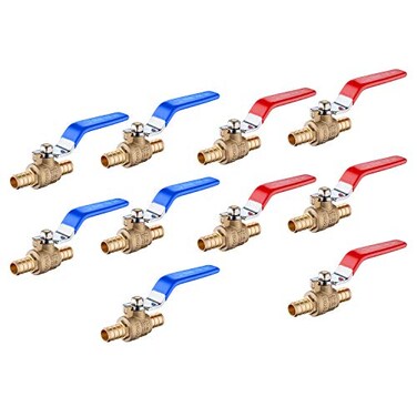 EFIELD Pack of 10 34 Inch Pex Brass Full Port Shutoff Ball Valve for Hot and Cold Water UPCVALVE013