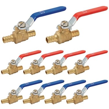 SUNGATOR 10Pack Pex Ball Valve 12 Inch Full Port 14 Turn Crimp 12 Pex Shut Off Valve for Hot and Cold Water UPC