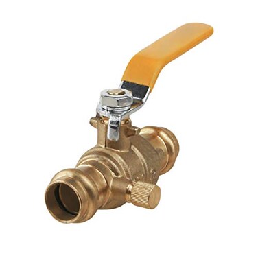 Midline Valve 532VLV012D Premium Press Ball Valve with Drain with 12 in Connections Brass