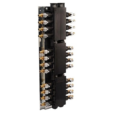 SharkBite 24 Port Home Run Manifold 34 Inch MNPT Inlet x 12 Inch Brass Crimp Ball Valve Outlets PEX Pipe PERT RM22724