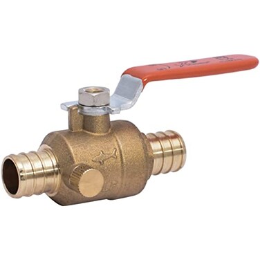 SharkBite 34 Inch Crimp Ball Valve with Drain Brass Plumbing Fitting PEX Pipe PERT 24613LFA