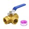 BesNPT 3 Way LPort Brass Forged Ball Valve 12 G Female with Lever Handle