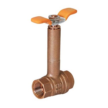 Midline Valve 75344 Premium Brass Ball Valve Long Bonnet with THandle with 12 in FIP Connections
