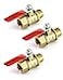 QWORK Ball Valve 3 Pcs 14 Heavy Duty Brass Ball Valve Shut Off Switch 14 Male x Female NPT Thread Pipe Fitting Air Compressor Shut Off Valve