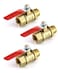 QWORK Ball Valve 3 Pcs 14 Heavy Duty Brass Ball Valve Shut Off Switch 14 Male x Female NPT Thread Pipe Fitting Air Compressor Shut Off Valve