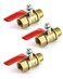 QWORK Ball Valve 3 Pcs 14 Heavy Duty Brass Ball Valve Shut Off Switch 14 Male x Female NPT Thread Pipe Fitting Air Compressor Shut Off Valve