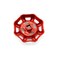 Heyous 4pcs Cast Iron Valve Handle Gate Ball Valve with Hand Wheel Shutoff Square Broach 6x6mm Wheel OD 51mm Red